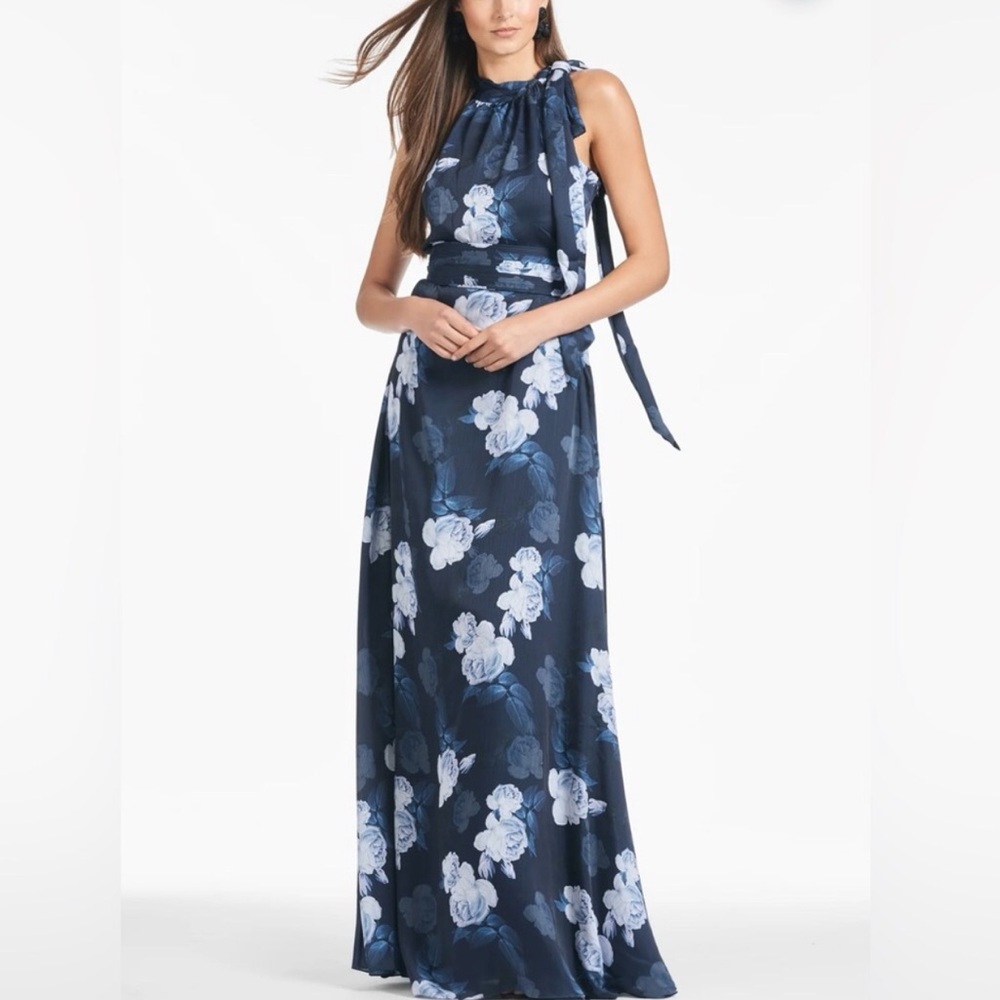 Floral Navy Blue Maxi Dress